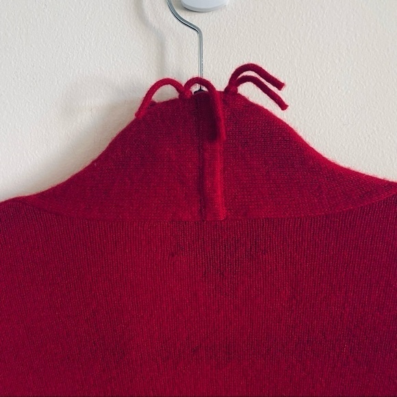 FENN WRIGHT MASON Red 100% 2-Ply Cashmere Open Cardigan with Fringe - Picture 9 of 10